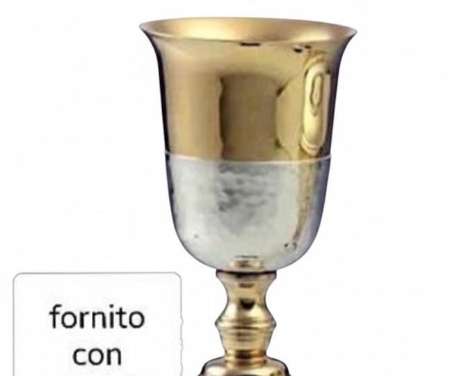 Liturgical chalice for Eucharistic celebration made of silver plated cm 23 (9.05 inches) of Italian artisan production