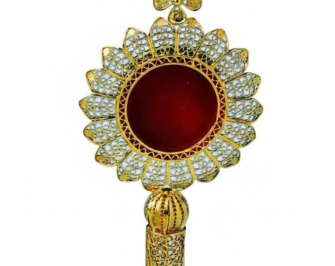 Reliquary in 800‰ silver filigree, 11 cm (4.33 inches), handcrafted in Italy