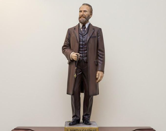 Statue of San Bartolo Longo 30 cm (11.81) in hand-decorated resin, Italian artisan production