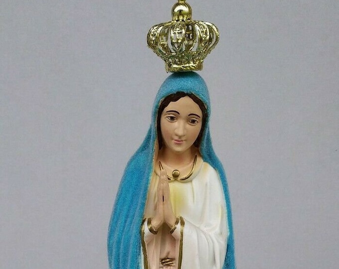 Statue of Our Lady of Fatima cm 48 (18.89 inches) barometric marks hand-decorated time of artisan production