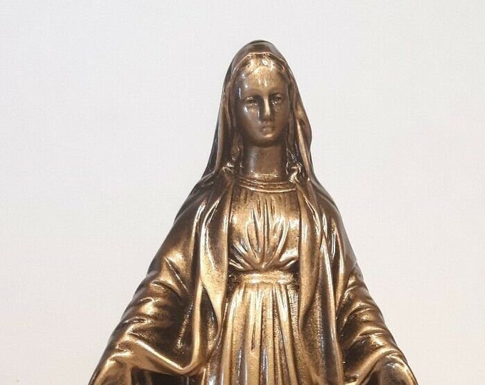 Statue of the Miraculous Madonna cm 30 (11.81 inches) in marble resin bronze decoration handcrafted in Italy