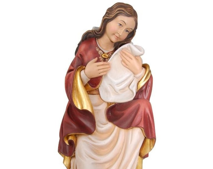 Statue of St. Mary Magdalene, carved in wood from Valgardena and hand-decorated of Italian craftsmanship