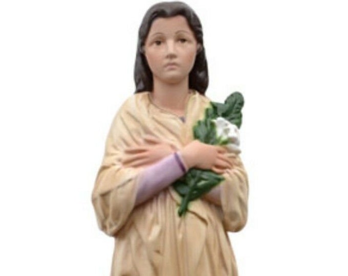 Statue of Santa Maria Goretti cm 40 (15.74 inches) in hand-decorated resin of Italian craftsmanship