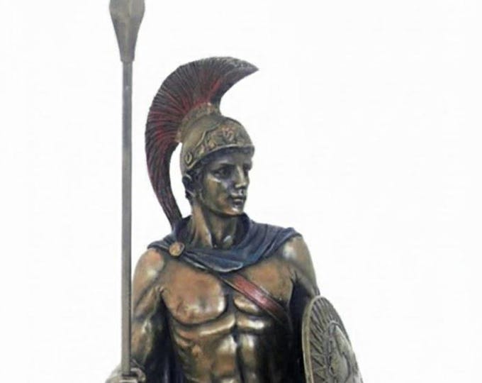 Classical sculpture of Ares - Mars God of War, 36 cm (14.17 inches) in bronzed resin marble, handcrafted, made in Italy