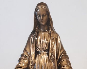 Statue of the Miraculous Madonna cm 46 (18,11 inches) in resin bronze decoration of Italian artisan production