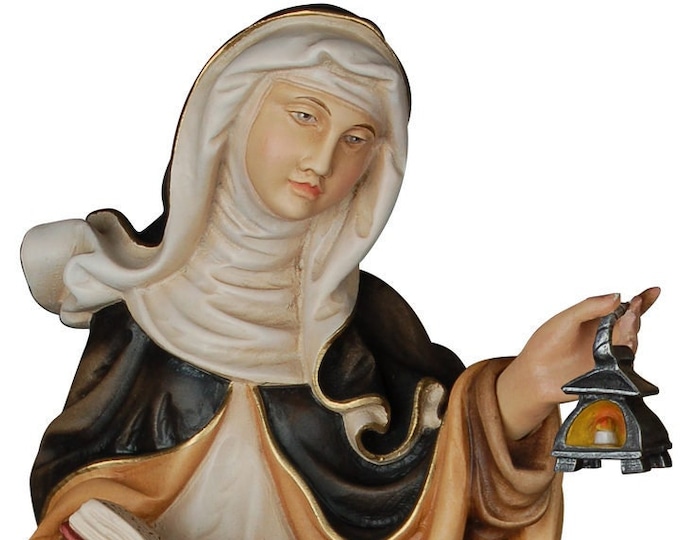 Statue of Santa Dorotea carved in wood from Valgardena and decorated by hand of Italian artisan production