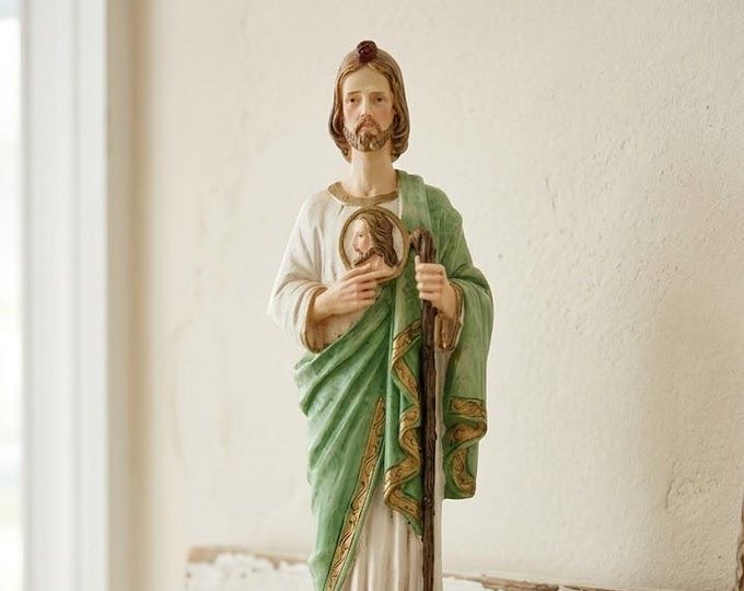 Statue of Saint Jude Thaddeus 20 cm (7.87 inches) in marble resin hand decorated, Italian artisan production