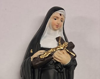 Statue of Saint Rita of Cascia cm 20 (7.87 inches) in marble resin full decorated by hand of Italian artisan production