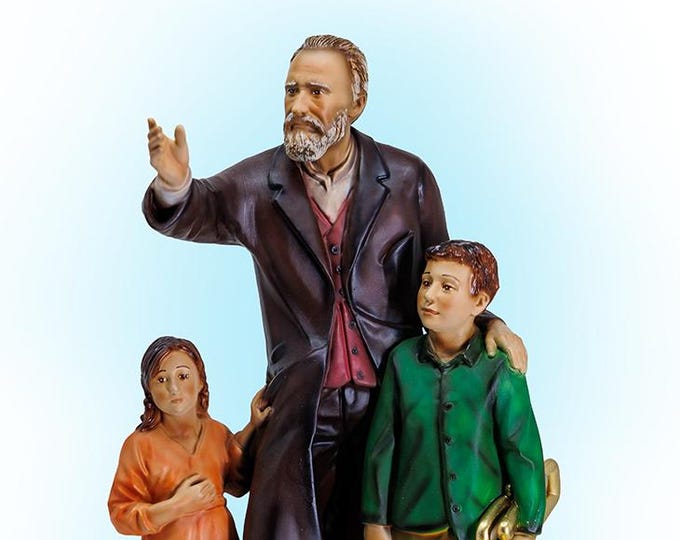 Statue of San Bartolo Longo 30 cm (11.81) in hand-decorated resin, Italian artisan production