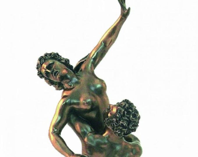 Classical sculpture Rape of the Sabine Women by Giambologna, 39 cm (15.35 inches) in bronzed resin marble, handcrafted, made in Italy
