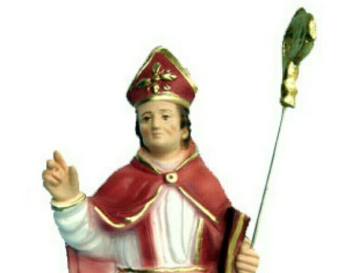 Statue of San Gennaro cm 28 (11,02 inches) in resin marble decorated by hand of Italian artisan production