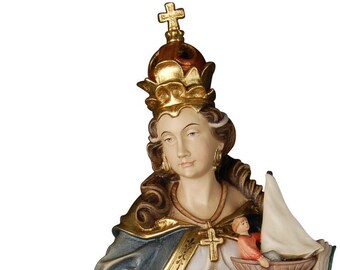Statue of St. Adelaide carved in wood from Valgardena and decorated by hand of Italian artisan production