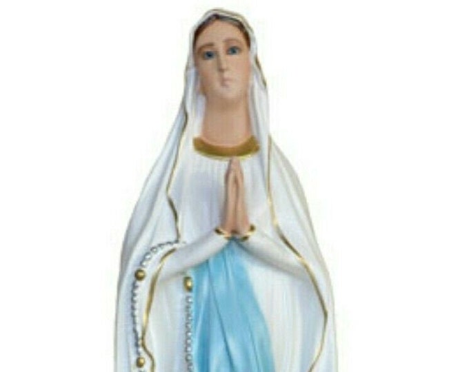 Statue of Our Lady of Lourdes 73 cm (28.74 inches) in hand-decorated resin marble, Italian artisan production
