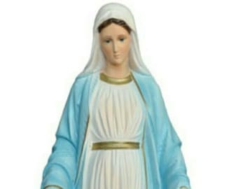 Miraculous Madonna statue cm 57 (22.44 inches) in marble resin decorated by hand, Italian artisan production