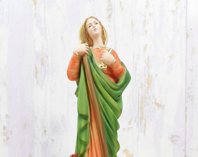 Statue of Saint Martha 30 cm (11.81 inches) in marble resin full decorated by hand, Italian artisan production