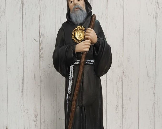 Statue of Saint Francis of Paola 30 cm (11.81 inches) in marble resin full decorated by hand, Italian artisan production
