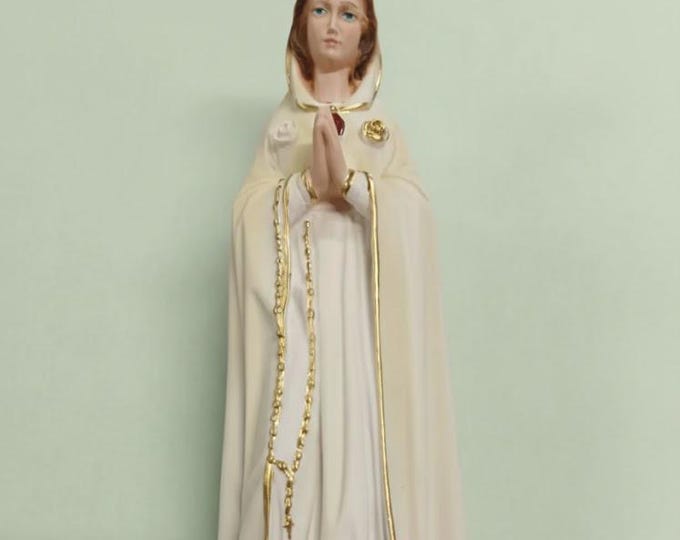 Statue of the Madonna Maria Rosa Mistica 30 cm (11.81 inches) in full resin marble decorated by hand, Italian artisan production