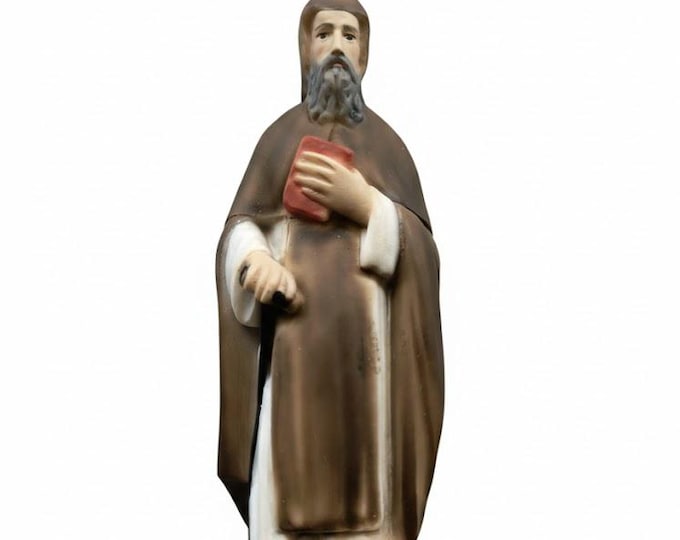 Statue of Saint Anthony the Abbot 23 cm (9.05 inches) in solid resin marble decorated by hand, Italian artisan production