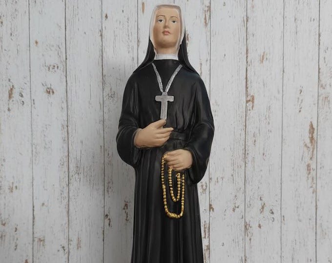 Statue of Saint Sister Faustina Kowalska cm 30 (11.81 inches) in marble resin full hand decorated of Italian artisan production