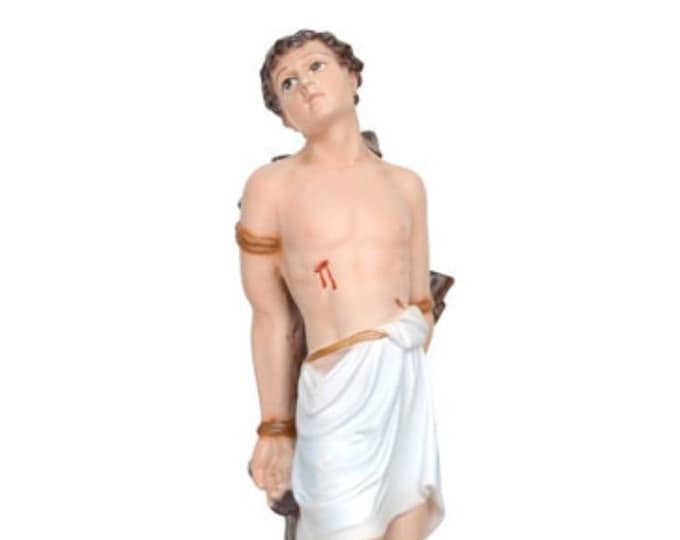 Statue of San Sebastiano cm 40 (15.74 inches) in hand-decorated resin of Italian craftsmanship