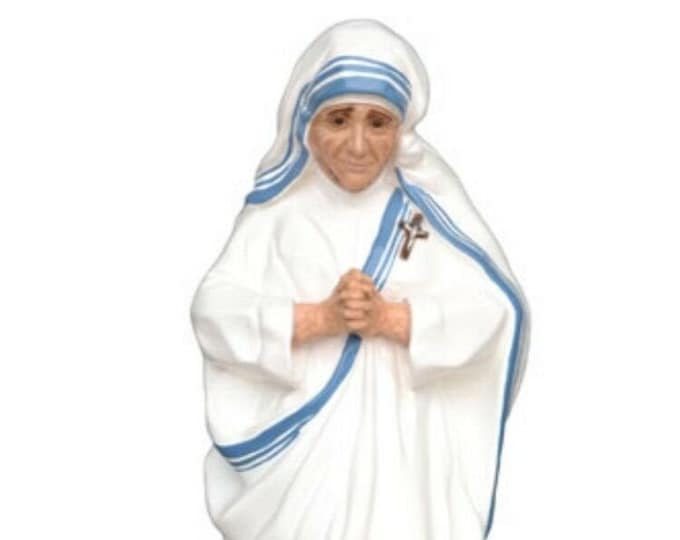 Statue of Saint Mother Teresa of Calcutta cm 60 ( 23,62 inches) hand-decorated resin, painted eyes or glass Italian handcrafted production
