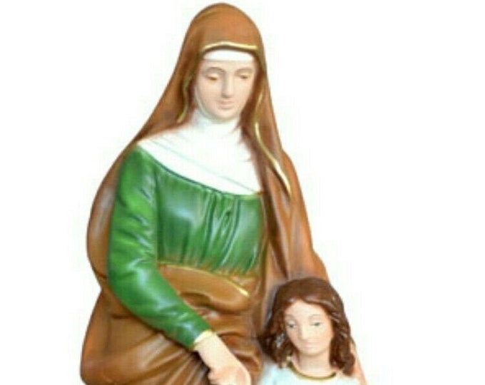 Statue of St. Anne cm 30 (11.81 inches) in hand-decorated resin of Italian craftsmanship