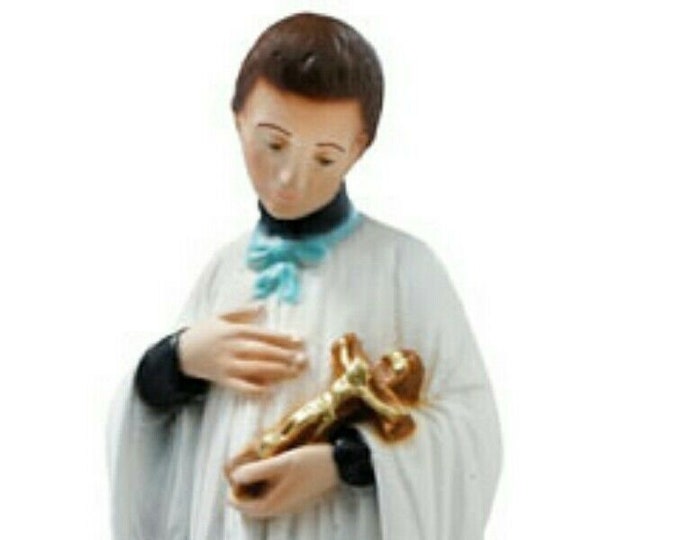 Statue of Saint Aloysius Gonzaga cm 30 (11.81 inches) in marble resin hand decorated, Italian artisan production