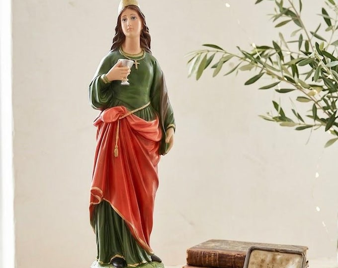 Statue of Saint Lucy 40 cm (15.74 inches) in hand-decorated resin, Italian artisan production