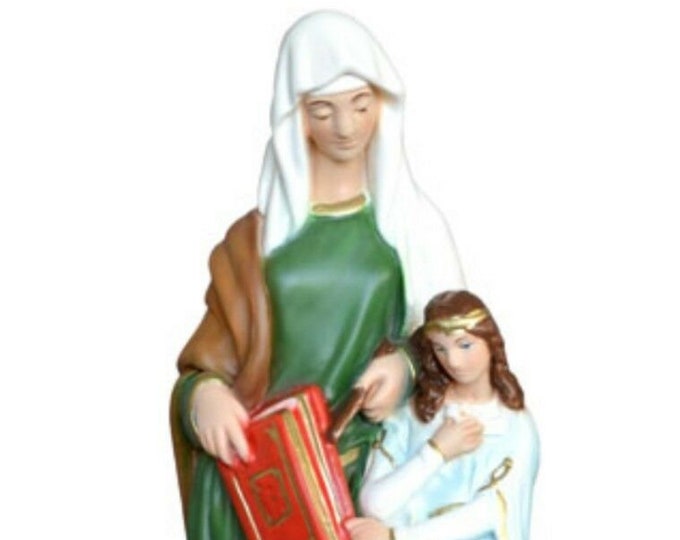 Statue of St. Anne cm 42 (16.53 inches) in hand-decorated resin of Italian craftsmanship