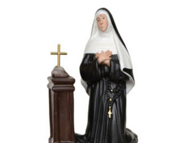 Statue of Santa Rita da Cascia cm 20 (7.87 inches) in hand-decorated resin of Italian artisan production