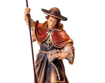 Statue of San Leonardo carved in Val Gardena wood and hand decorated of Italian artisan production