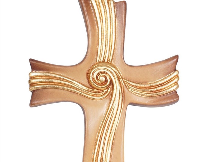 Crucifix of Life, carved in valgardena wood and decorated by hand, various sizes, of Italian artisan production
