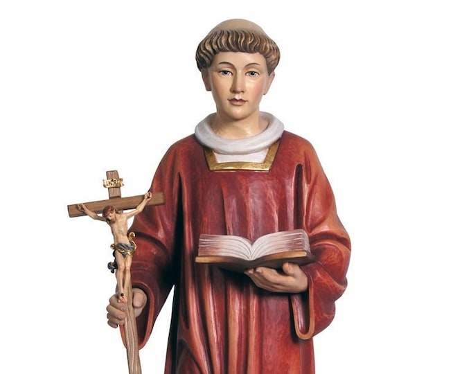 Statue of St. Louis carved in wood of Valgardena decorated by hand of Italian artisan production