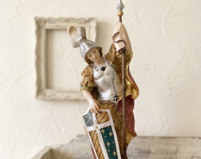 Statue of Saint Walter carved in Valgardena wood, hand-decorated, Italian artisan production, various sizes