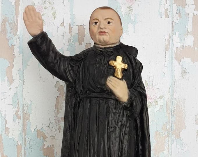 Statue of Saint Clement Maria 20 cm (7.87 inches) in full resin marble decorated by hand, Italian artisan production