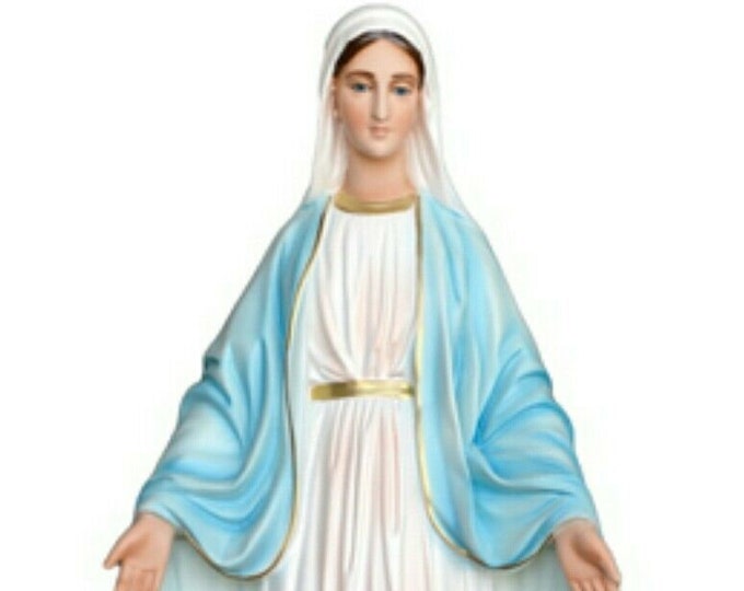 Statue of the Miraculous Madonna 72 cm (28.34 inches) in hand-decorated resin, Italian artisan production