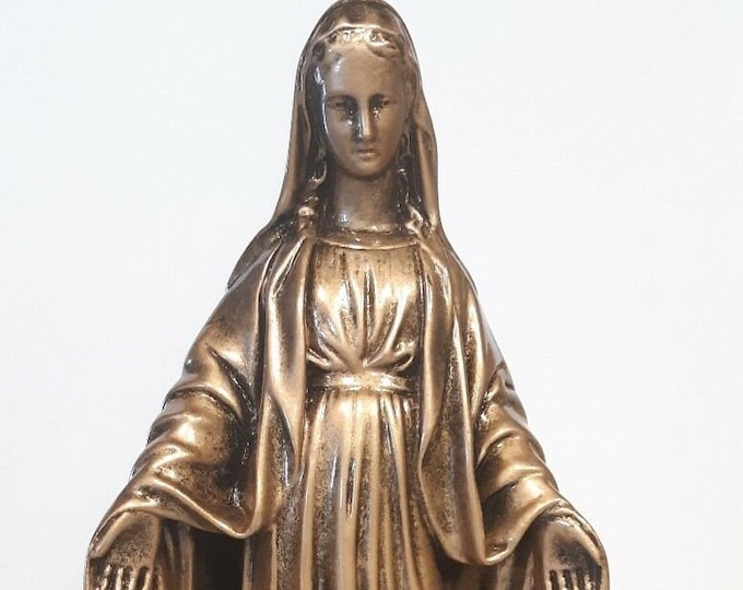 Statue of the Miraculous Madonna cm 40 (15.74 inches) in resin bronzed decoration of Italian craftsmanship