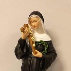 Statue of Santa Rita da Cascia 40 cm (15.74 inches) in hand-decorated resin, Italian artisan production