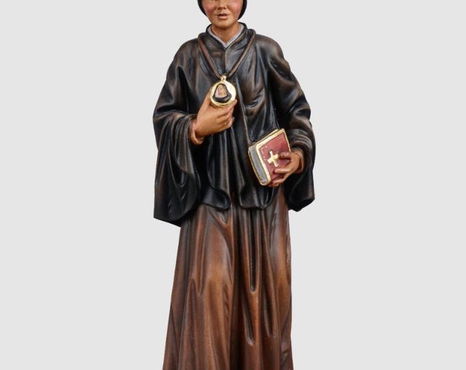 Sculpture of Saint Josephine Bakhita carved in Valgardena wood and hand-decorated, Italian artisan production, various sizes