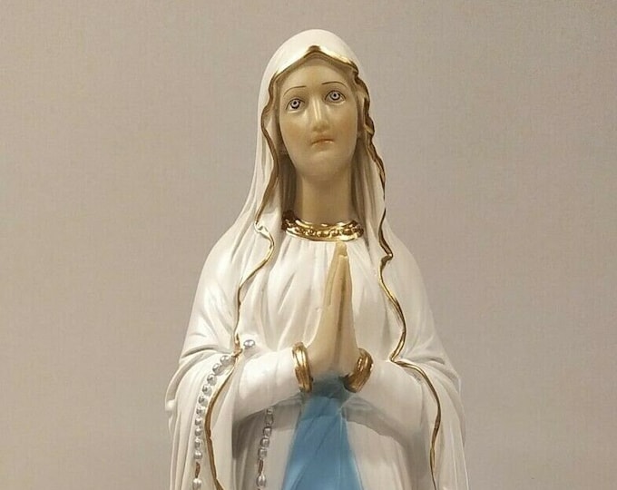 Statue of Our Lady of Lourdes 62 cm (24.40 inches) made of resin and entirely decorated by hand, handcrafted