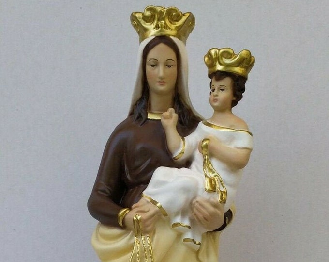 Statue of the Madonna del Carmine cm 40 ( 15,74 inches) in hand decorated resin of Italian artisanal production