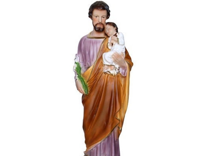 Statue of Saint Joseph cm 30 (11.81 inches) in marble resin full decorated by hand of Italian artisan production