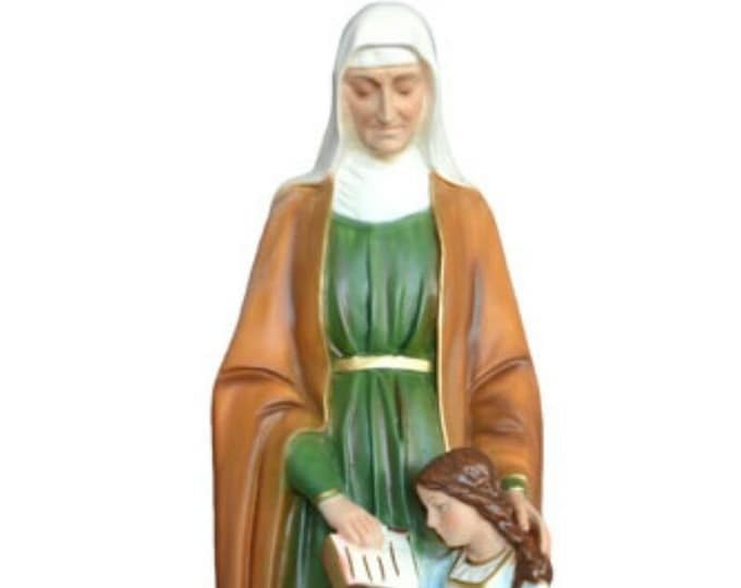 Statue of St. Anne cm 60 (23,62 inches) in hand-decorated resin, painted eyes or glass, of Italian craftsmanship