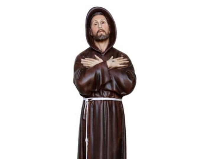 Statue of St. Francis of Assisi in hand-decorated resin of Italian artisan production various sizes