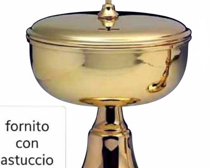 Liturgical ciborium for Eucharistic celebration made of silver plated 20 cm (7.87 inches) of Italian artisan production