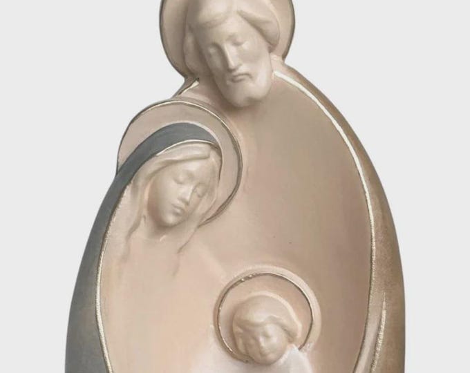 Presepe in blocco Sacra Famiglia classica , scolpito in legno della Valgardena, varie misure disponibili, produzione artigianale italiana