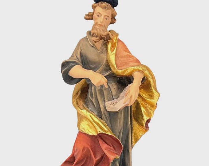 Statue of Saint Martin carved in Valgardena wood, hand-decorated, Italian artisan production, various sizes