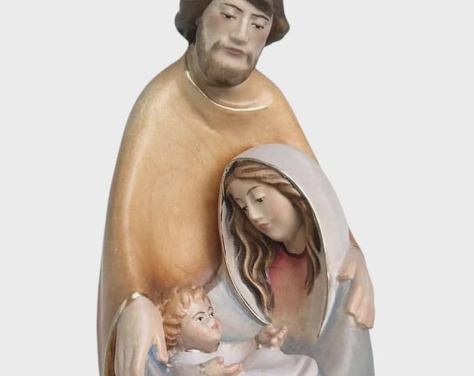 Presepe, Sacra Famiglia stilizzata , scolpito in legno della Valgardena, varie misure disponibili, produzione artigianale italiana