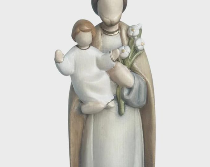 Modern statue of St. Joseph carved in Valgardena wood, hand-decorated, Italian artisan production, various sizes
