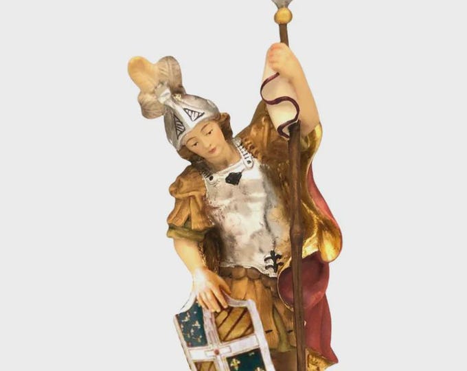Statue of Saint Walter carved in Valgardena wood, hand-decorated, Italian artisan production, various sizes